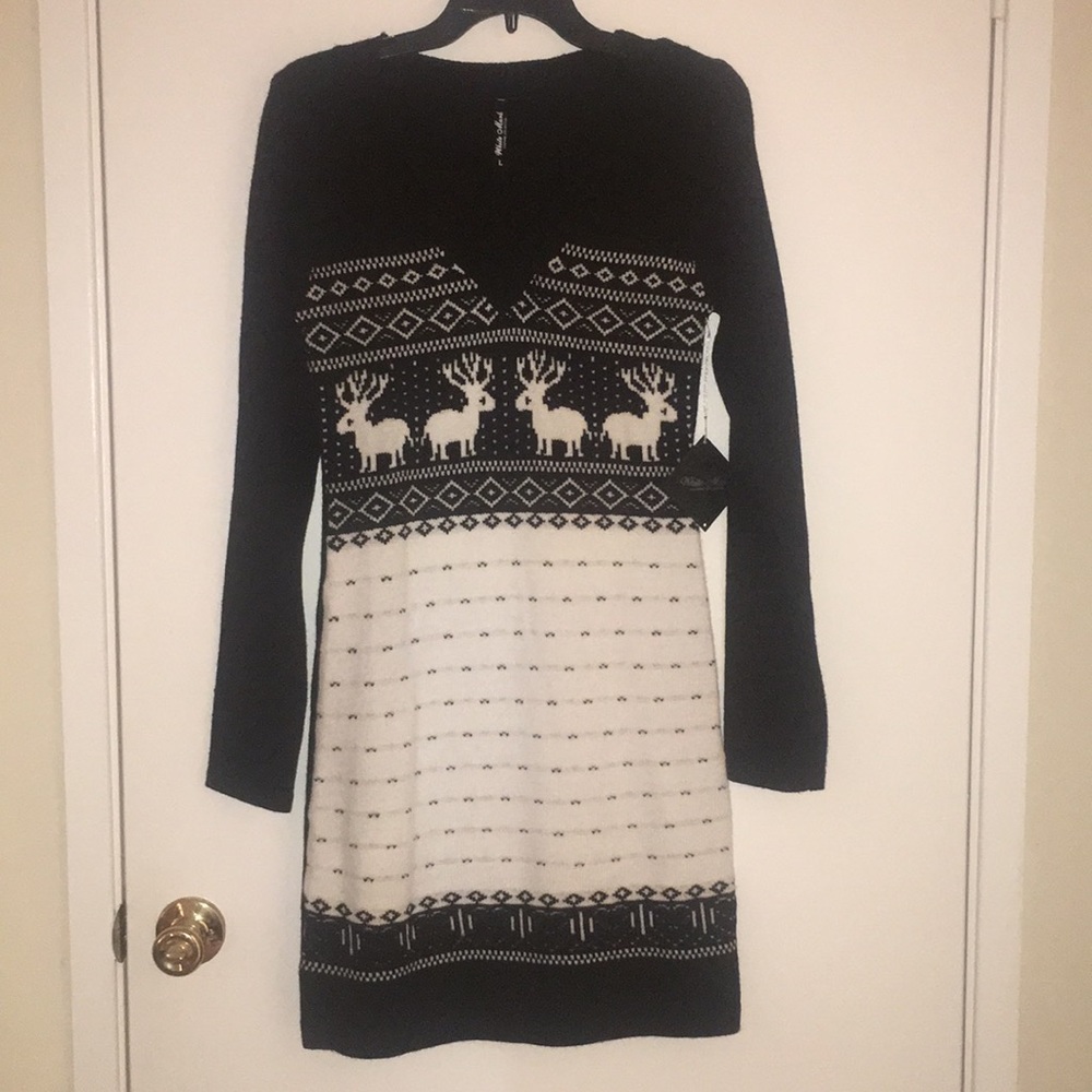 White Mark black and white sweater dress